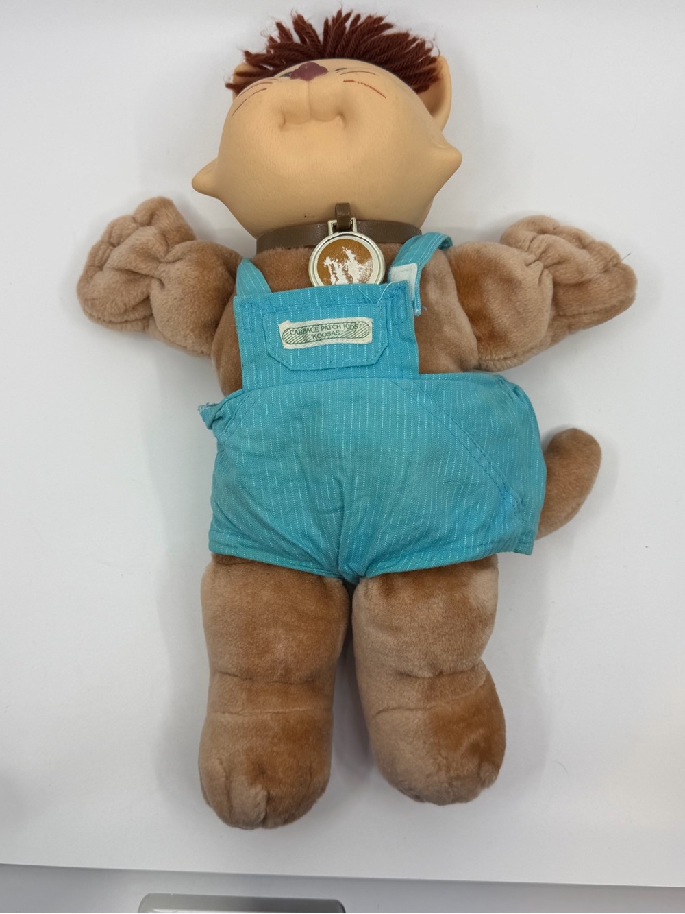 Vintage 1993 Cabbage Patch Kids Koosas Cat Plush Blue Overalls Coleco OAA
